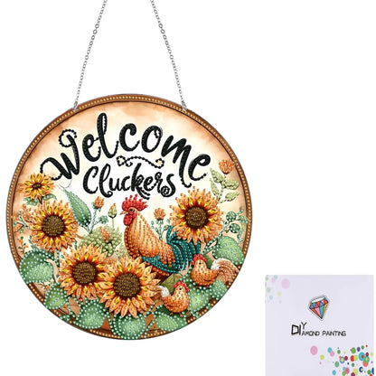 Acrylic Diamond Painting Home Decor 5D DIY Diamond Painting Dots Pendant Rhinestone Diamond Art Window Pendants for Window Decor