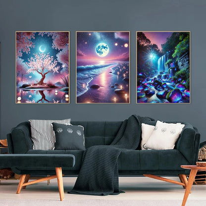6 Kinds Patterns Diamond Painting Kits Full Round Diamond Painting Landscape Tree DIY 5D Diamond Art Craft Home Wall Decor Gift