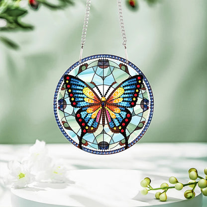 2pcs Butterfly Theme 2D Flat DIY Diamond Art Pendant Decor for Home & Window