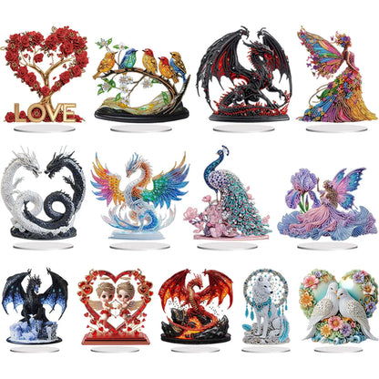 Animal Special Shape Diamond Painting Tabletop Ornaments Kit 5D DIY Diamond Art Tabletop Decorations Bedroom Table Decoration