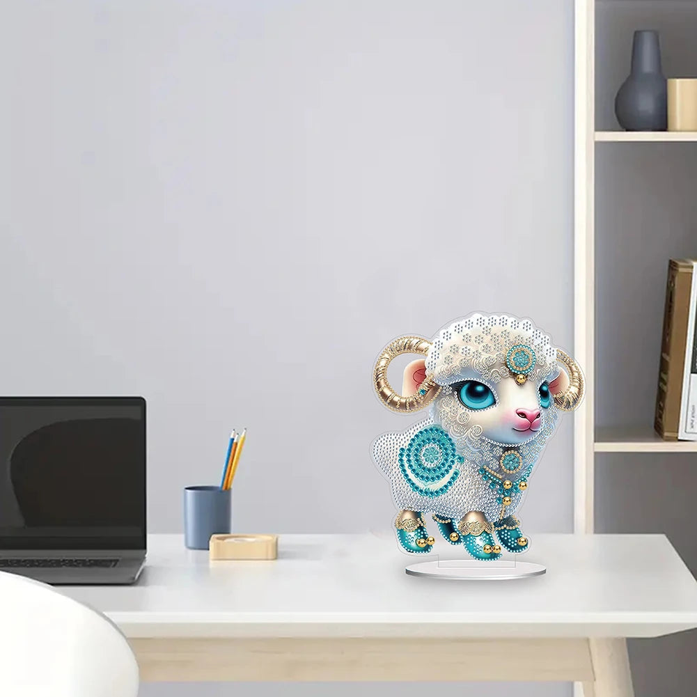 2D Flat Zodiac Animal DIY Desktop Diamond Art Kits Acrylic
