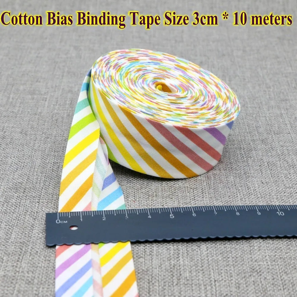 30mm x 10m Cotton Bias Binding Tape DIY Handmade Sewing for Children's clothing quilts tablecloth edge strip