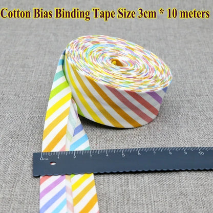 30mm x 10m Cotton Bias Binding Tape DIY Handmade Sewing for Children's clothing quilts tablecloth edge strip