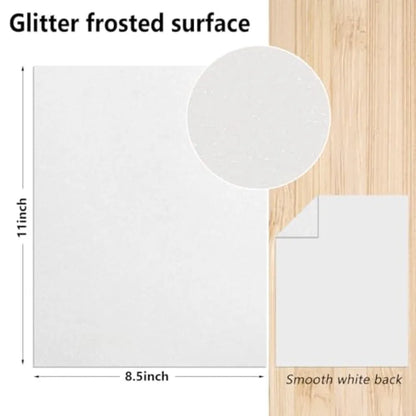Glitter Cardstock 25 Sheets White Cardstock for Cricut Crafts