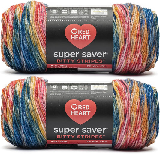 2-Pack Acrylic Yarn, 10oz/283g, #4 Worsted, 515 Yards for Knitting and Crochet