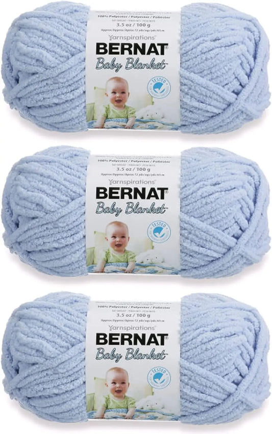 Super Bulky Baby Blue Yarn - 3 Pack, 100g Each, Polyester for Knitting and Crochet Projects