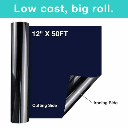 HTVRONT 12"X50ft/30x1500cm PU Heat Transfer Vinyl Roll f