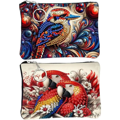 DIY Diamond Painting Creative Rhinestone Handbag Zipper Closure 5D Diamond Painting Coin Pouch for Cash Carry Daily Use Travel