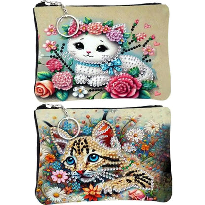 DIY Diamond Painting Creative Rhinestone Handbag Zipper Closure 5D Diamond Painting Coin Pouch for Cash Carry Daily Use Travel