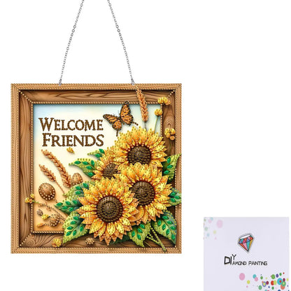 Acrylic Diamond Painting Home Decor 5D DIY Diamond Painting Dots Pendant Rhinestone Diamond Art Window Pendants for Window Decor