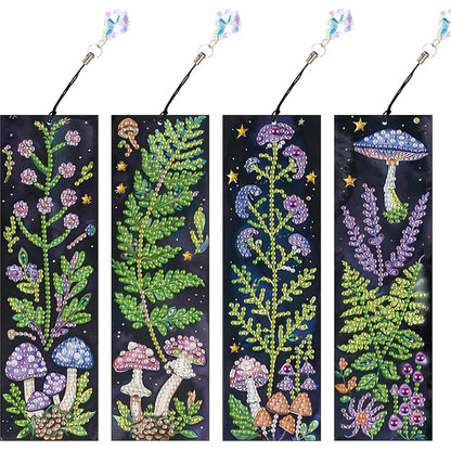 4Pcs Special Shape Book Dinosaur DIY Bookmarks Diamond Painting Kits Diamond Painting Bookmark Making Kit for Adults Beginners