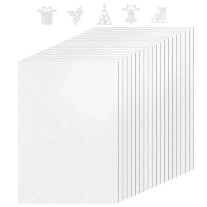 A4 8.5 x 11 inch White Glitter Cardstock 250GSM Sparkly Craft Paper for Cricut Scrapbook Card Making DIY Art Projects Party Dec