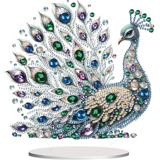 1 Piece DIY Peacock Diamond Art Table to Decorate Adult Single