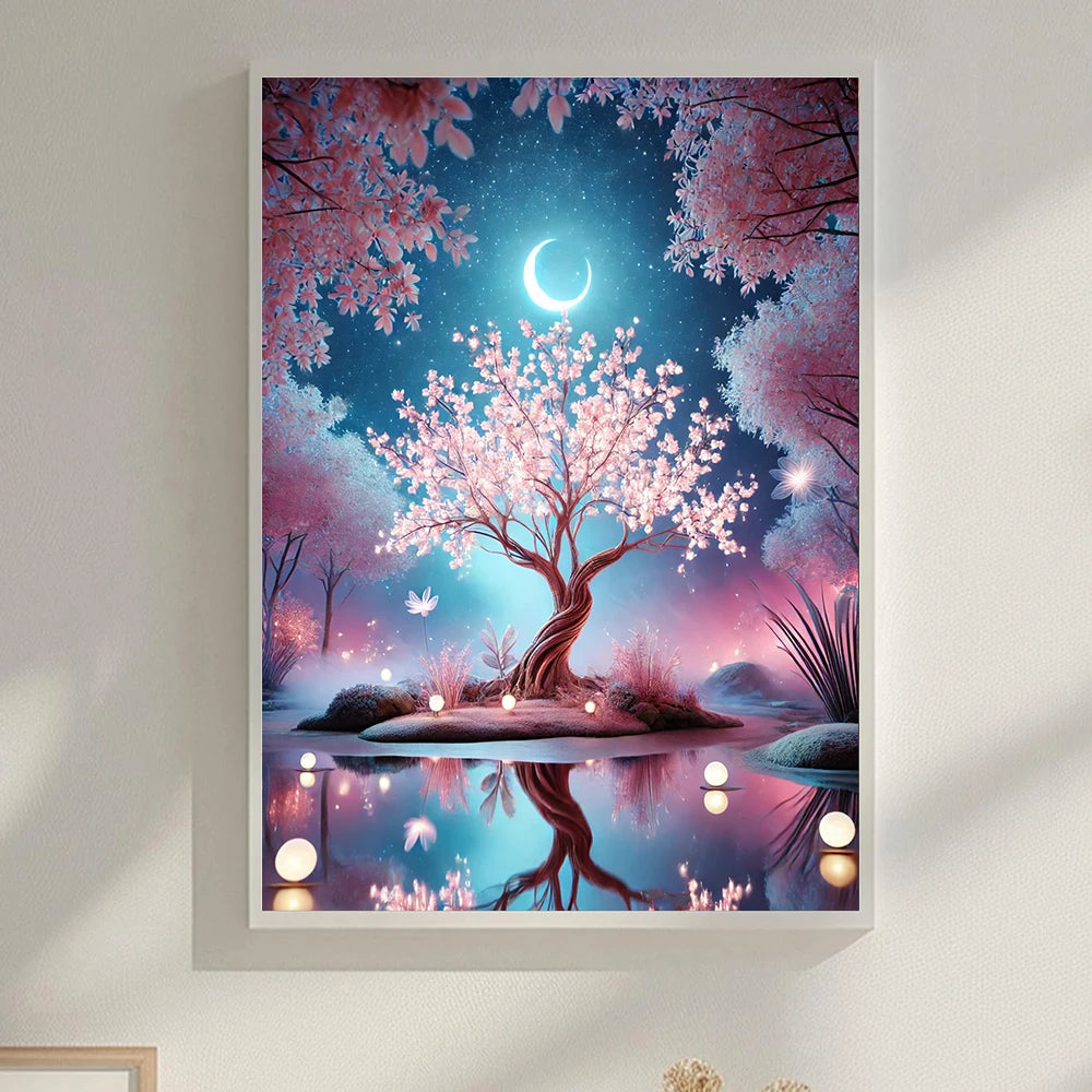 6 Kinds Patterns Diamond Painting Kits Full Round Diamond Painting Landscape Tree DIY 5D Diamond Art Craft Home Wall Decor Gift