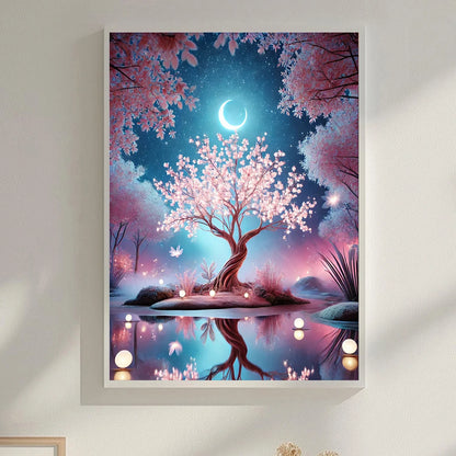 6 Kinds Patterns Diamond Painting Kits Full Round Diamond Painting Landscape Tree DIY 5D Diamond Art Craft Home Wall Decor Gift