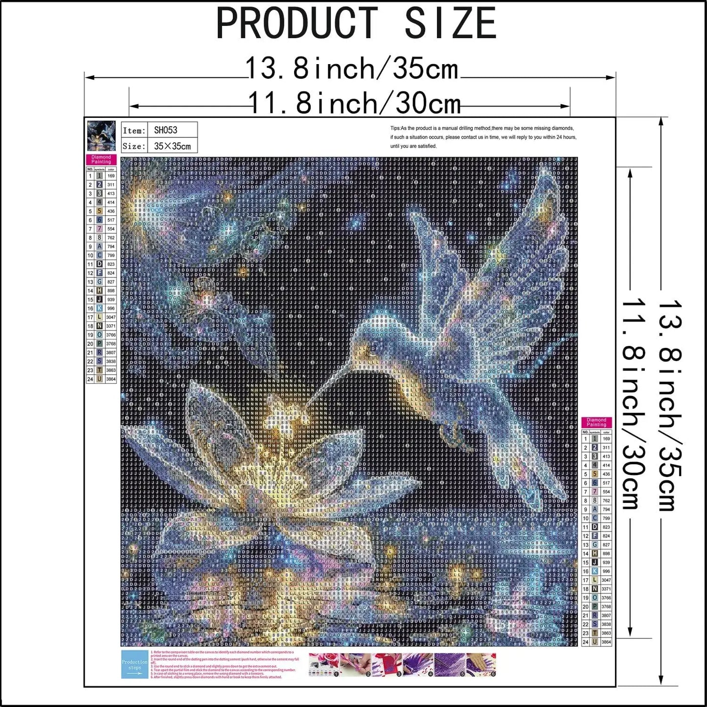 DIY Hummingbird Diamond Painting Kit for Adults, 5D Full Drill Round Dots Art Craft Home Wall Decor 14x14 Inch