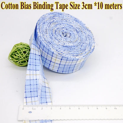 30mm x 10m Cotton Bias Binding Tape DIY Handmade Sewing for Children's clothing quilts tablecloth edge strip