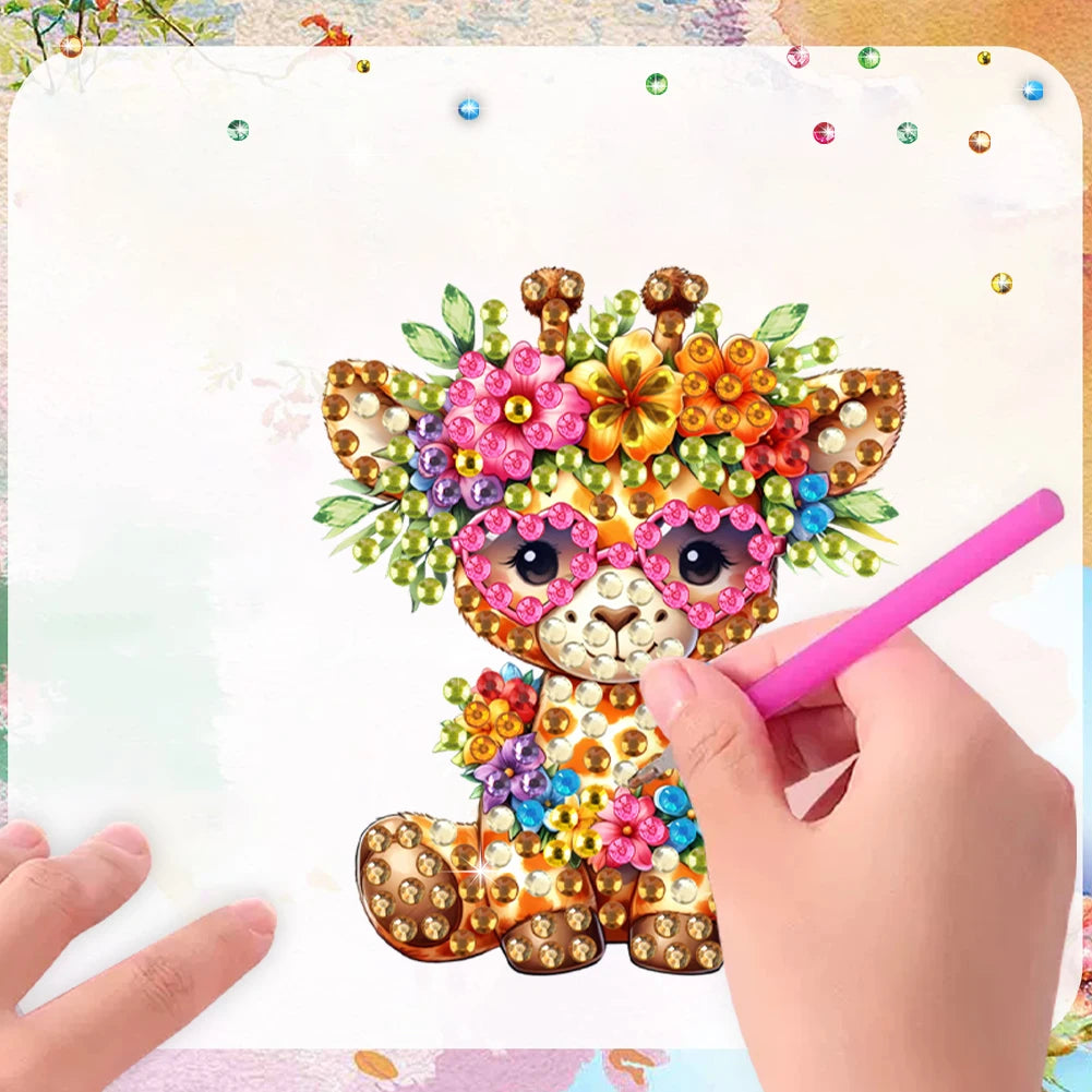 6Pcs Acrylic Flower Buckets Fridge Stickers Diamond Art Fridge Magnet Diamond Painting Refrigerator Magnet for Car Mailbox Decor