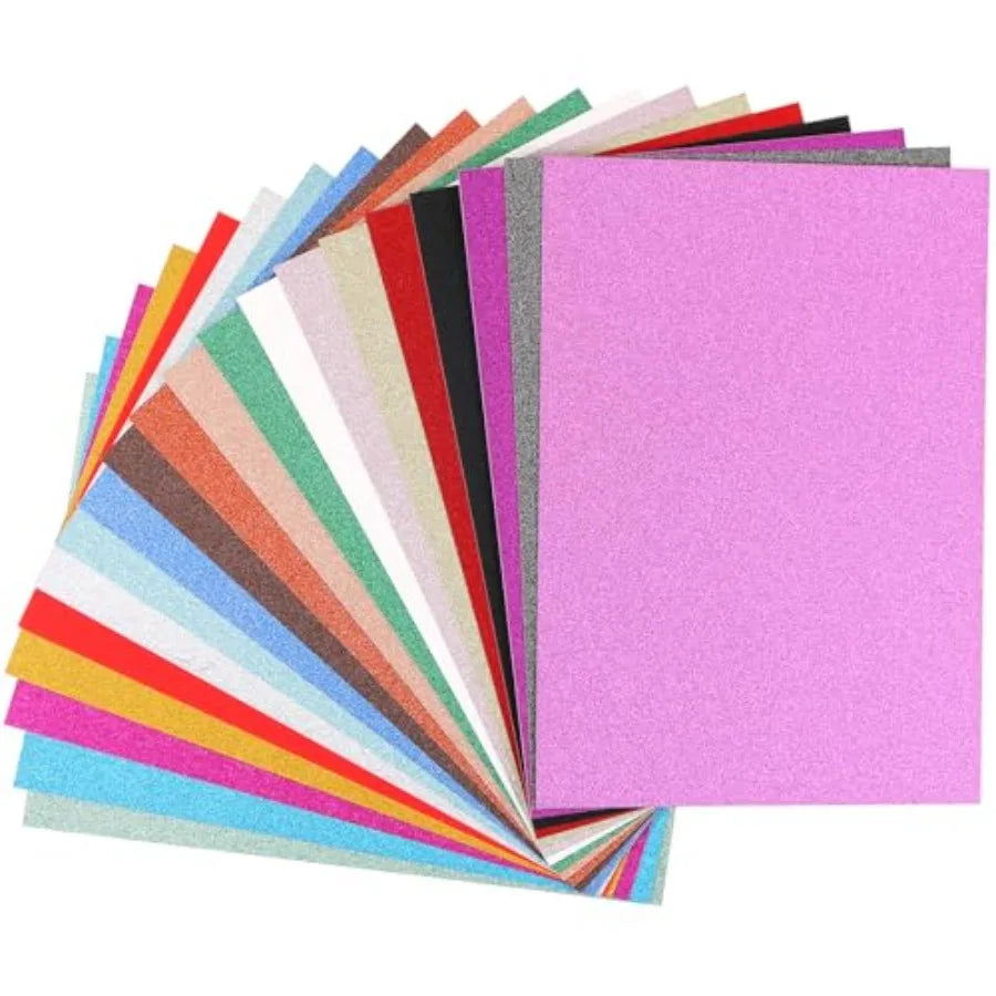 20 Sheets Glitter Cardstock Paper 10 Colors