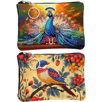 DIY Diamond Painting Creative Rhinestone Handbag Zipper Closure 5D Diamond Painting Coin Pouch for Cash Carry Daily Use Travel