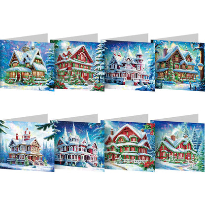 8/12Pcs 5D Rhinestone Embroidery Arts Cards Kits