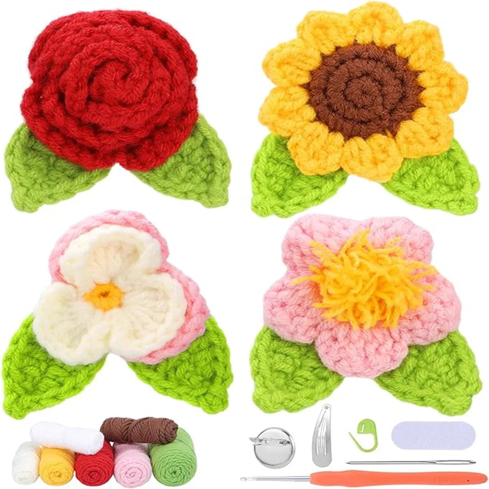 Crochet Material Package Kit for Beginners with Step-by-Step Video Tutorial and Instructions Complete Crochet Supplies Set