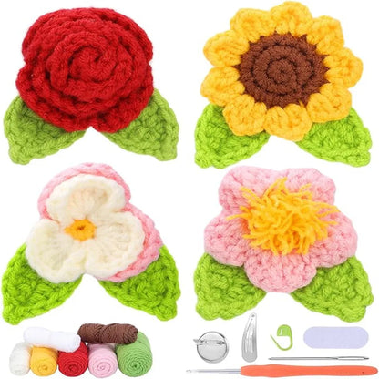 Crochet Material Package Kit for Beginners with Step-by-Step Video Tutorial and Instructions Complete Crochet Supplies Set