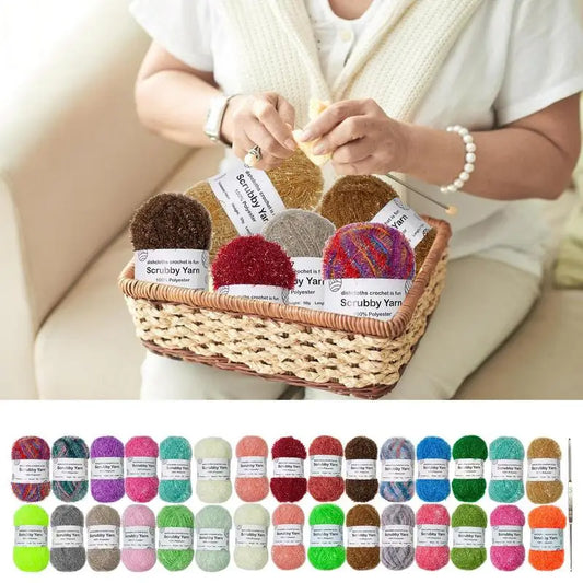 Yarn For Scrubbies Polyester Assorted Colors Crocheting Yarn Exquisite Crocheting Weaving Yarn Scrubby Yarn For Bath Towels Dish