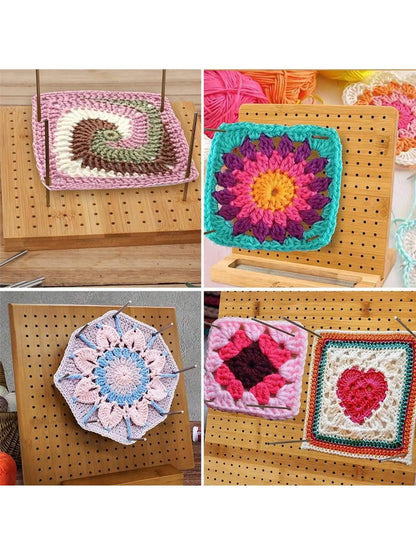 1 Pcs Handcrafted Wooden Blocking Board Crochet, Blocking Board For Square, Super Sturdy Blocking Board Crochet Wood for Crochet