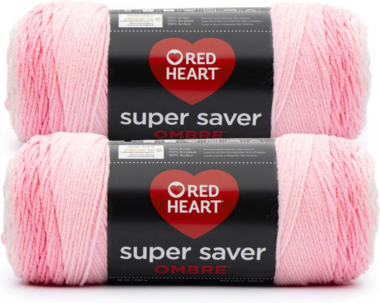 Light Pink Jumbo Acrylic Yarn - 2 Pack, 10oz/283g, #4 Worsted, 482 Yards for Knitting and Crochet