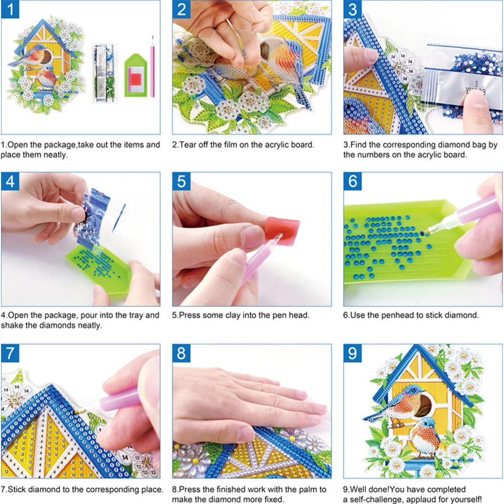 2D Flat Gnome Print DIY Desktop Diamond Art Kits