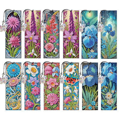 12Pcs Animal Landscape DIY Diamond Bookmark Art Projects