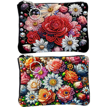 DIY Diamond Painting Creative Rhinestone Handbag Zipper Closure 5D Diamond Painting Coin Pouch for Cash Carry Daily Use Travel