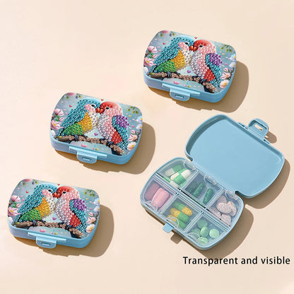Diamond Painting Kit Square Pill Box Mini Portable Travel Medicine Storage Box for Outdoor Sports Business Trip Or Handbag