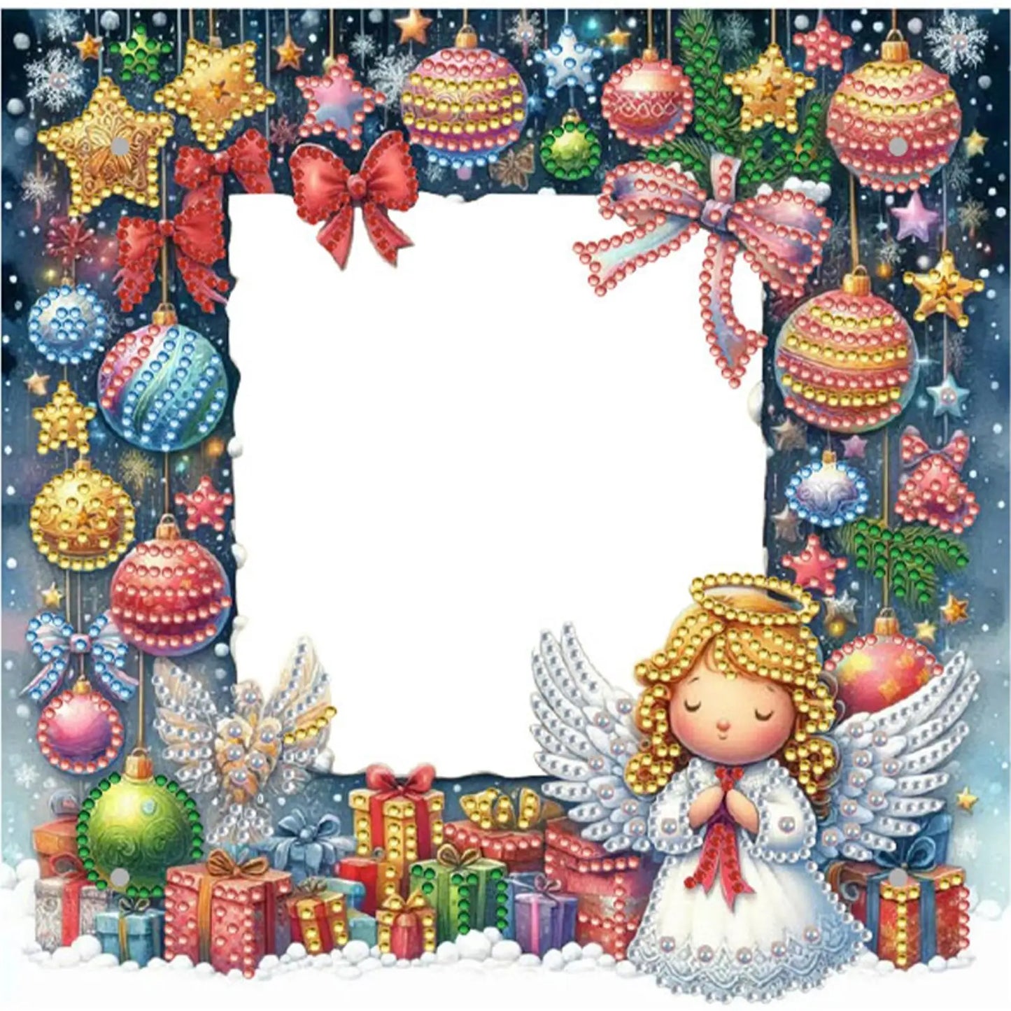 2D Flat DIY Xmas Diamond Painting Photo Frame Partial Drill