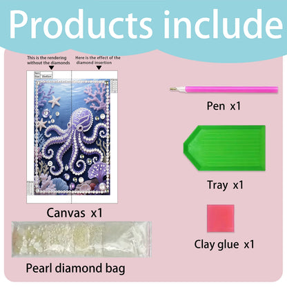 Animal Special Shaped 5D DIY Partial Drill Pearl Gem Diamond Art Painting Kit for Adults Beginners Home Decor 11.81x15.75in