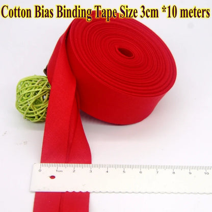 30mm x 10m Cotton Bias Binding Tape DIY Handmade Sewing for Children's clothing quilts tablecloth edge strip
