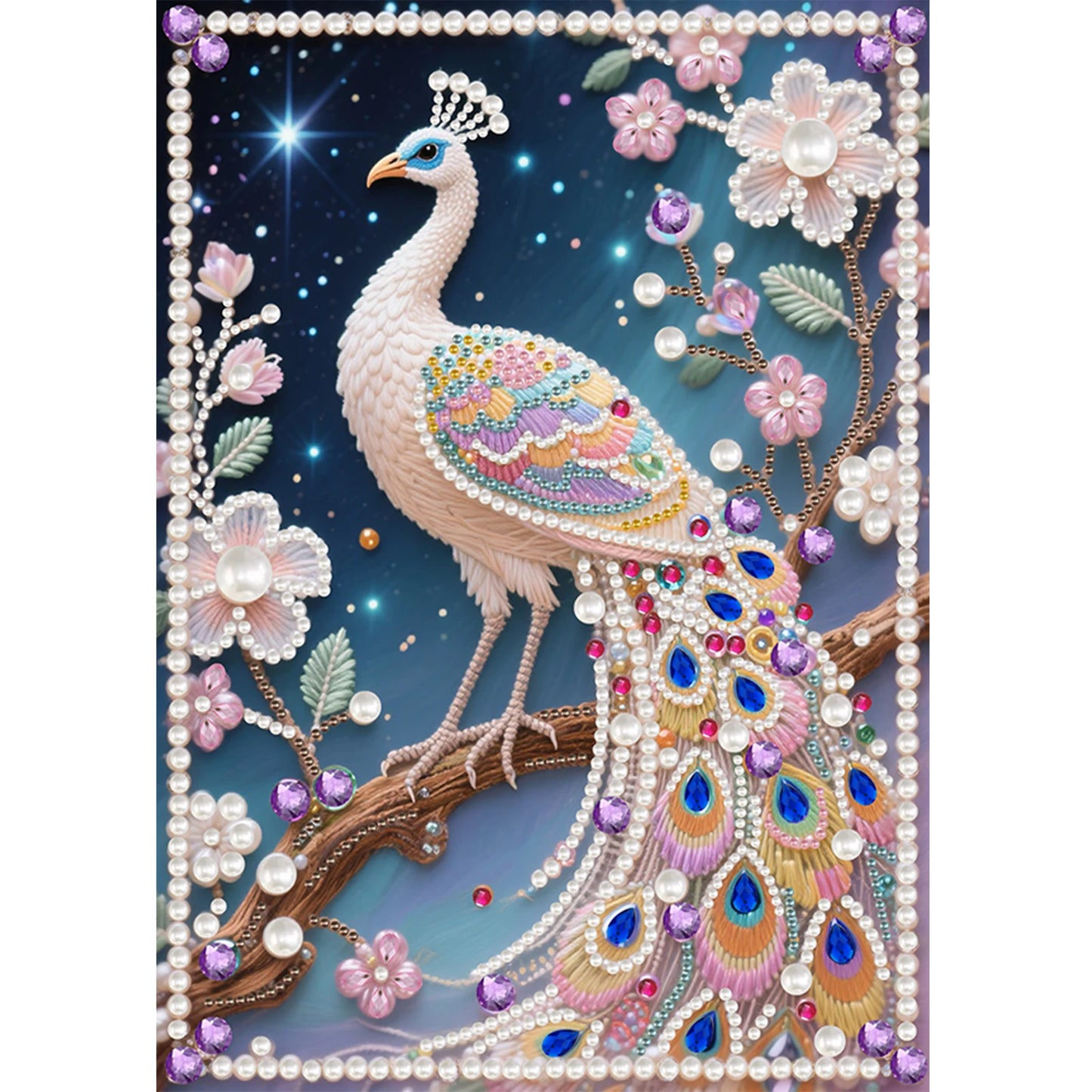 Animal Special Shaped 5D DIY Partial Drill Pearl Gem Diamond Art Painting Kit for Adults Beginners Home Decor 11.81x15.75in