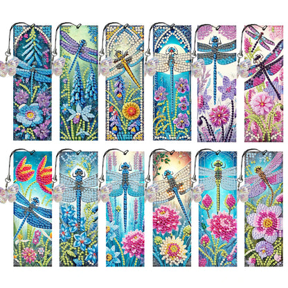 12Pcs Animal Landscape DIY Diamond Bookmark Art Projects