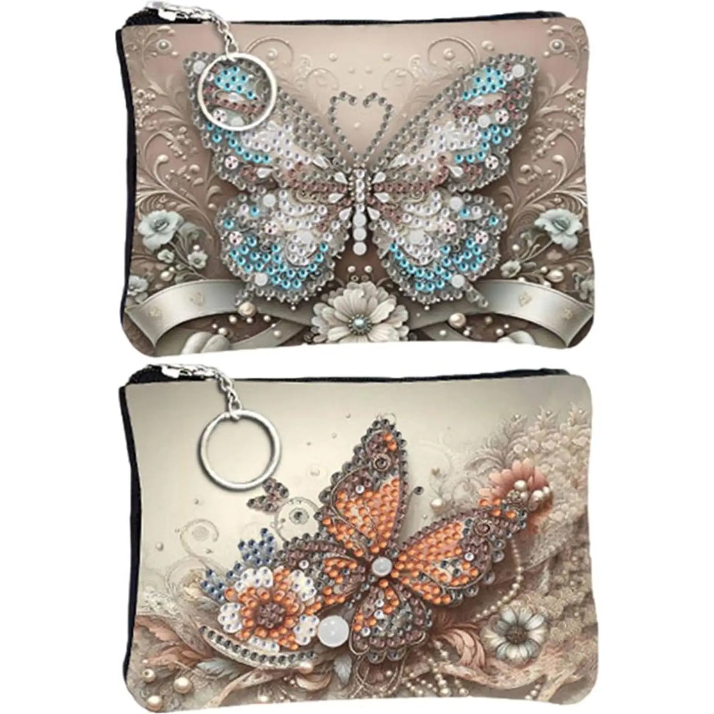 DIY Diamond Painting Creative Rhinestone Handbag Zipper Closure 5D Diamond Painting Coin Pouch for Cash Carry Daily Use Travel