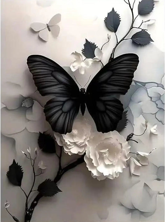 5D Butterfly Flower Diamond Art Kit for Adults