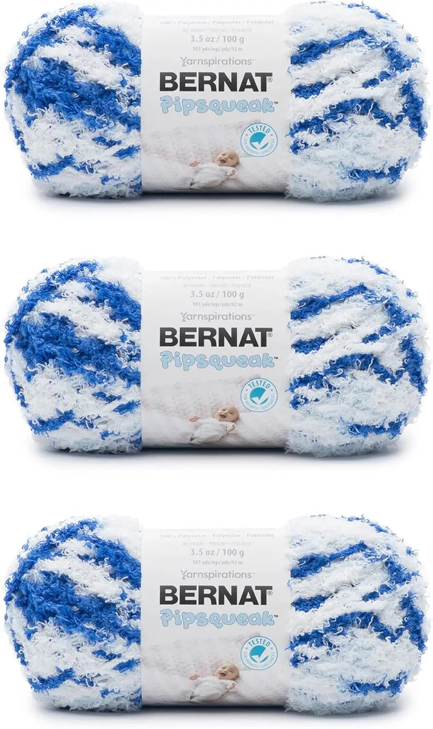 Blue Jean Swirl Yarn - 3 Pack, 100g Each, Polyester, Bulky Weight for Knitting and Crochet Projects