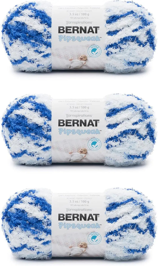 Blue Jean Swirl Yarn - 3 Pack, 100g Each, Polyester, Bulky Weight for Knitting and Crochet Projects