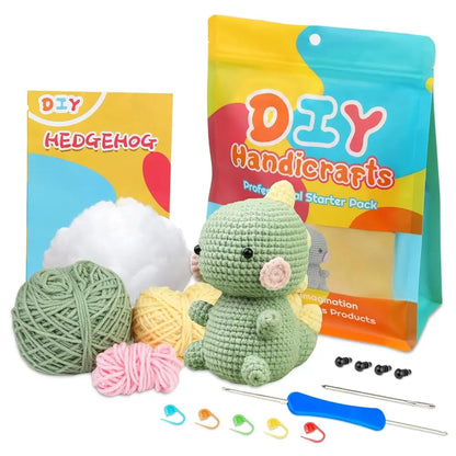 Beginners Crochet Kit, Crochet Animal Kit, Knitting Kit with Yarn, Polyester Fiber, Crochet Hooks, Step-by-Step Instructions