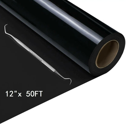 HTVRONT 12"X50ft/30x1500cm PU Heat Transfer Vinyl Roll f