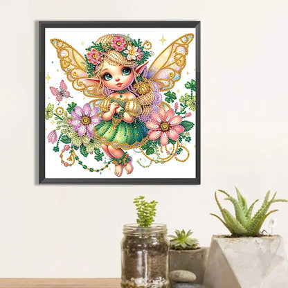 4Pcs 5D DIY Partial Special Shape Drill Diamond Painting Elf Fairy Decor 30x30cm