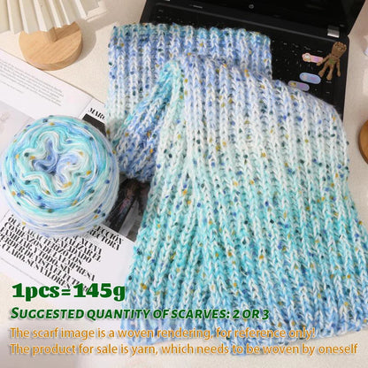145g couple scarf yarn color dot bean gradient long dyeing hand woven men's and women's fashionable scarf hat yarn ball