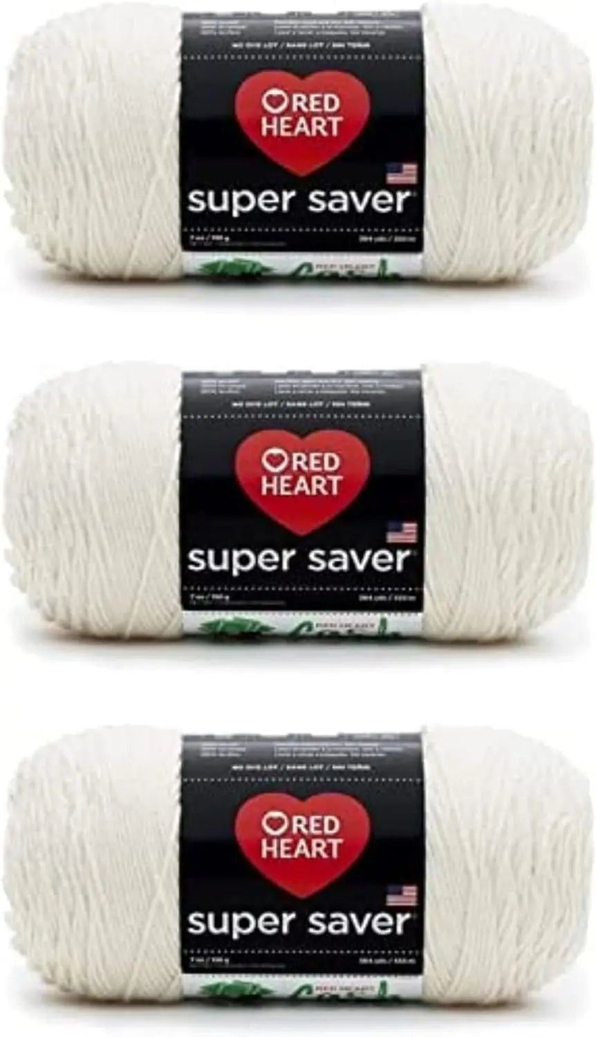 3-Pack Acrylic Worsted Yarn - 198g/7oz Each, 364 Yards, Perfect for Knitting and Crochet Projects