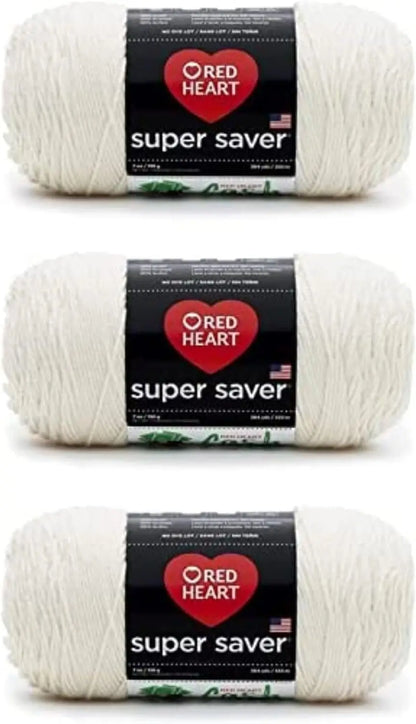 3-Pack Acrylic Worsted Yarn - 198g/7oz Each, 364 Yards, Perfect for Knitting and Crochet Projects