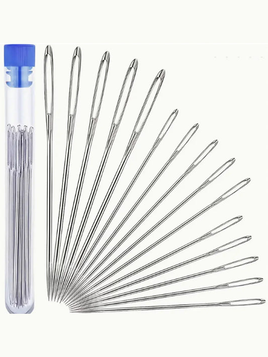Big eye needle bottle set of 18 pieces, available in all sizes and lengths, with new home hand sewing needles and hand sewing ne